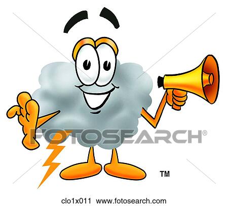 cloud with megaphone View Large Clip Art Graphic Clipart - cloud with megaphone. Fotosearch