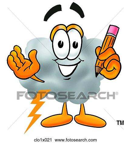 cloud with pencil View Large Clip Art Graphic Clipart - cloud with pencil. Fotosearch