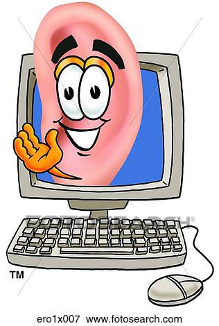 ear in computer View Large Clip Art Graphic Clip Art - ear in computer. Fotosearch
