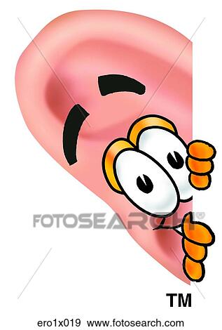 Clip Art - ear peaking sideways. Fotosearch