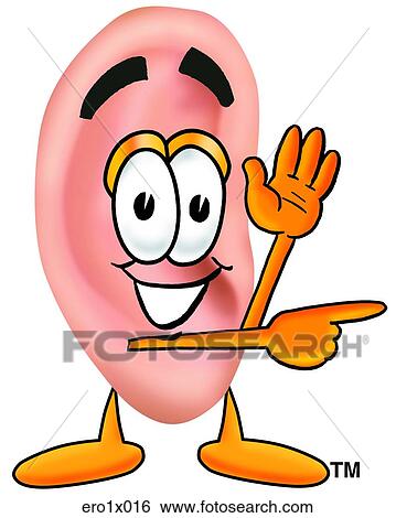 Clip Art - ear pointing to side. Fotosearch