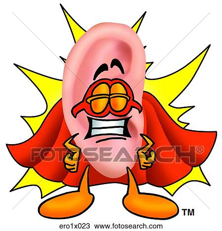 ear super hero View Large Clip Art Graphic Clipart - ear super hero. Fotosearch