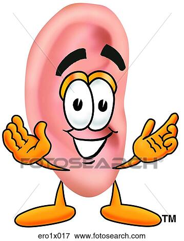 Clip Art - ear with hands out. Fotosearch