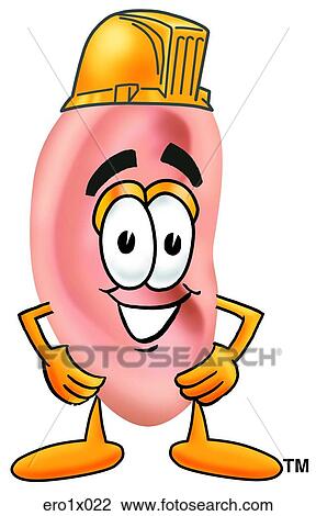 Clipart - ear with hard hat. Fotosearch
