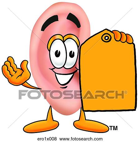 Clip Art - ear with price tag. Fotosearch