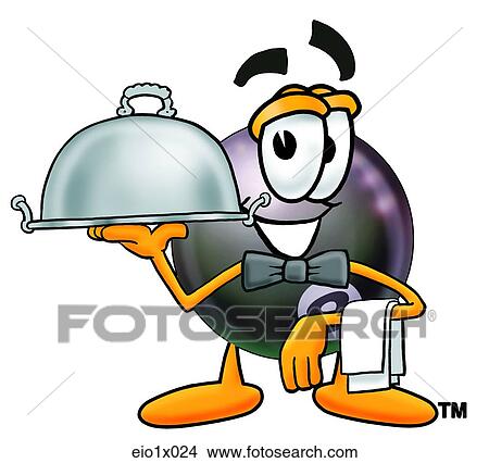 Clipart - eight ball serving food. Fotosearch