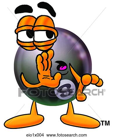 Clipart - eight ball telling secret. Fotosearch