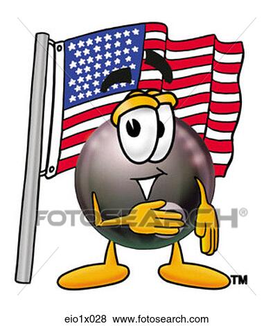 Clip Art - eight ball with flag. Fotosearch