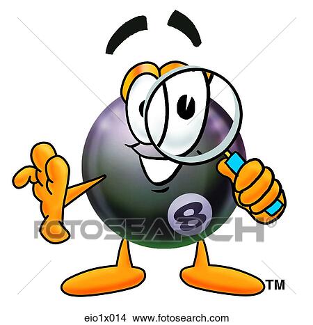 eight ball with magnifying glass View Large Clip Art Graphic Clipart - eight ball with magnifying glass. Fotosearch