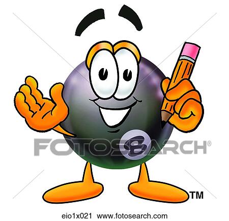 eight ball with pencil View Large Clip Art Graphic Clipart - eight ball with pencil. Fotosearch