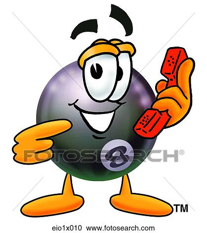eight ball with phone View Large Clip Art Graphic Clipart - eight ball with phone. Fotosearch