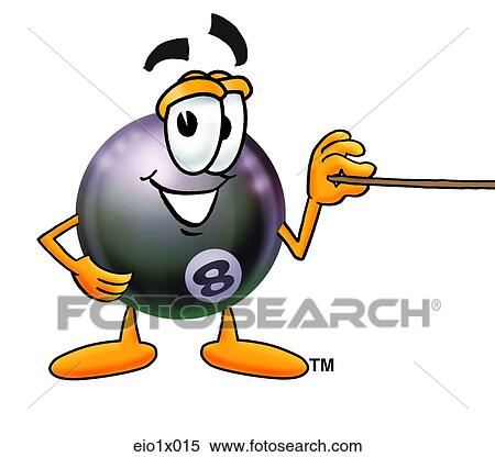 Clipart - eight ball with pointer. Fotosearch