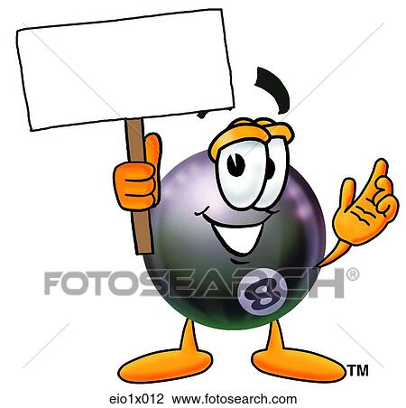 Clipart - eight ball with sign. Fotosearch
