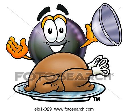 Clip Art - eight ball with turkey. Fotosearch