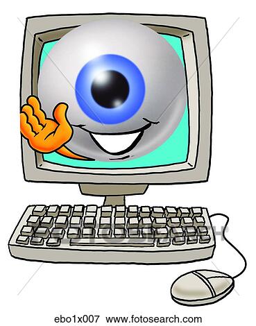 Clip Art - eye ball in computer. Fotosearch