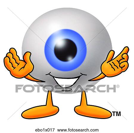 Clip Art - eye ball with hands out. Fotosearch