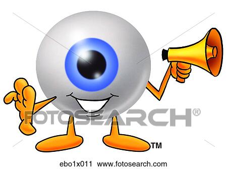 Clipart - eye ball with megaphone. Fotosearch