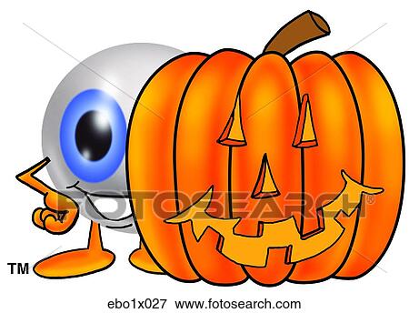 Clip Art - eye ball with pumpkin. Fotosearch