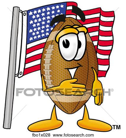 Clip Art - football with flag. Fotosearch