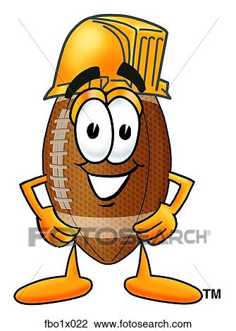 Clipart - football with hard hat. Fotosearch