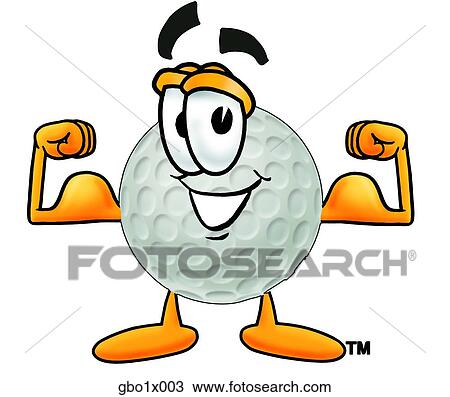 golf ball flexing muscles View Large Clip Art Graphic Clipart - golf ball flexing muscles. Fotosearch