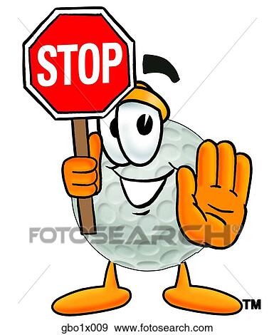 golf ball holding stop sign View Large Clip Art Graphic Clip Art - golf ball holding stop sign. Fotosearch