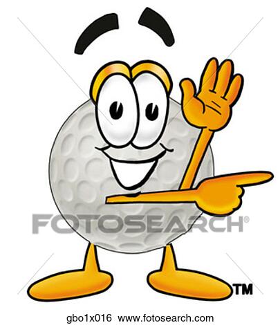 Clip Art - golf ball pointing to side. Fotosearch