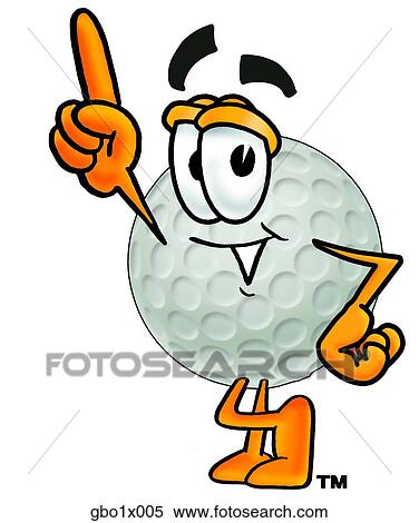 Clipart - golf ball pointing up. Fotosearch