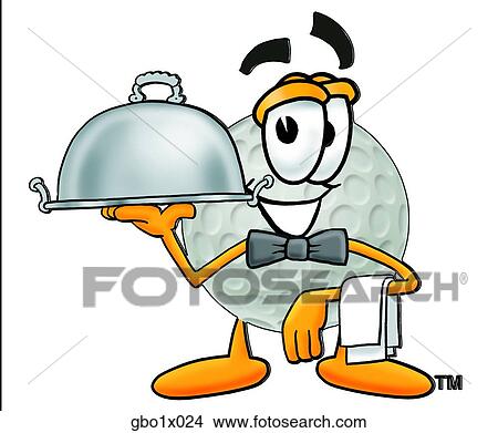 Clipart - golf ball serving food. Fotosearch