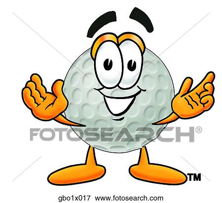 Clip Art - golf ball with hands out. Fotosearch