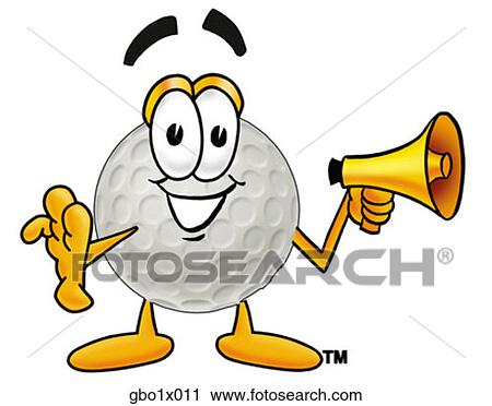 Clipart - golf ball with megaphone. Fotosearch