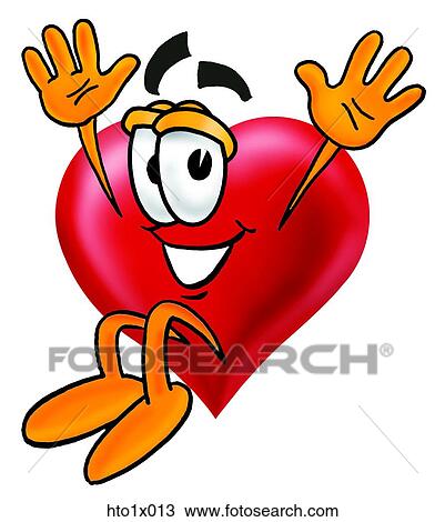 Clipart - heart jumping. Fotosearch