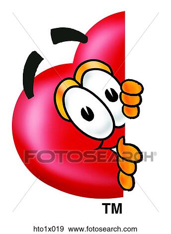 Clip Art - heart peaking sideways. Fotosearch
