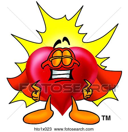 Clipart - heart super hero. Fotosearch