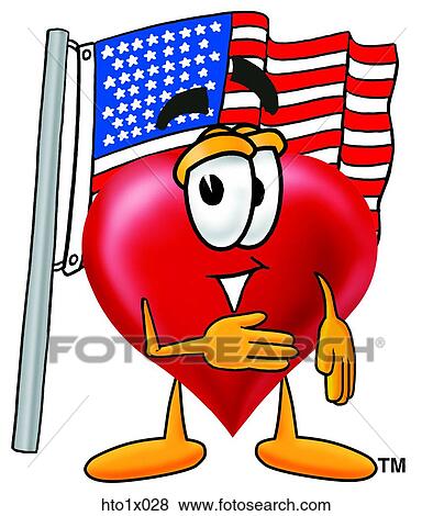 heart with flag View Large Clip Art Graphic Clip Art - heart with flag. Fotosearch