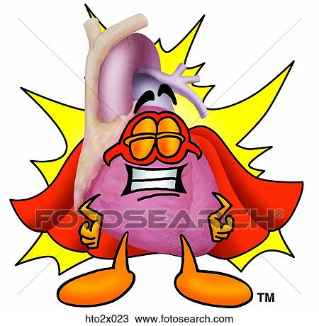 Clipart - heart2 super hero. Fotosearch