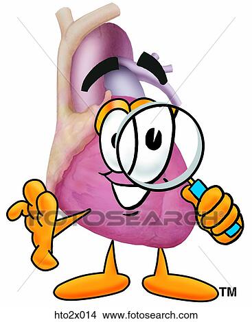 Clipart - heart2 with magnifying glass. Fotosearch