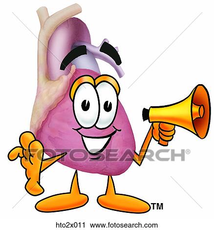 Clipart - heart2 with megaphone. Fotosearch