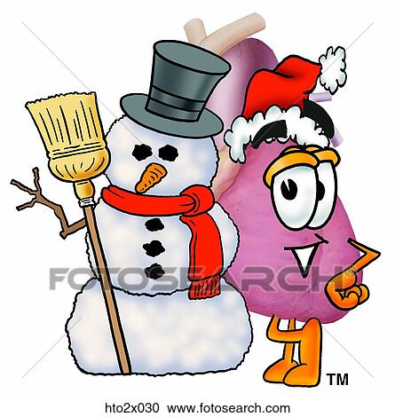 Clipart - heart2 with snowman. Fotosearch