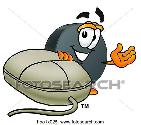 Clipart - hockey puck and mouse. Fotosearch