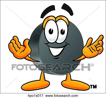 Clip Art - hockey puck with hands out. Fotosearch