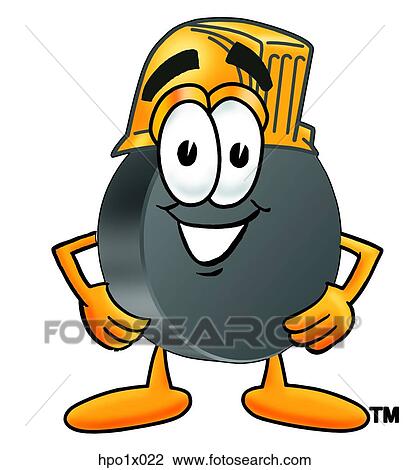 hockey puck with hard hat View Large Clip Art Graphic Clipart - hockey puck with hard hat. Fotosearch
