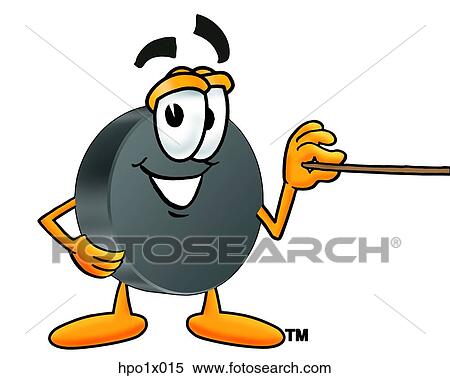 Clipart - hockey puck with pointer. Fotosearch