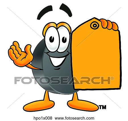 Clip Art - hockey puck with price tag. Fotosearch