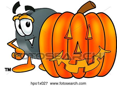 Clip Art - hockey puck with pumpkin. Fotosearch