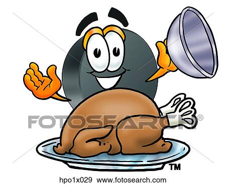 Clip Art - hockey puck with turkey. Fotosearch