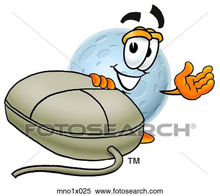 Clipart - moon and mouse. Fotosearch