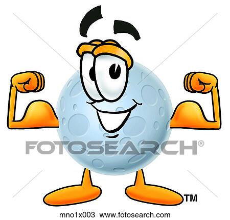 moon flexing muscles View Large Clip Art Graphic Clipart - moon flexing muscles. Fotosearch