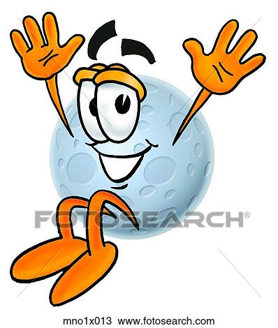 Clipart - moon jumping. Fotosearch