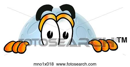 Clip Art - moon peaking over. Fotosearch